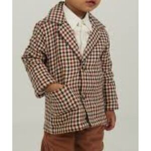 DAKS Boys 4/5Jacket London Quilted Pockets Fall Trending Brown Stylish & Premium